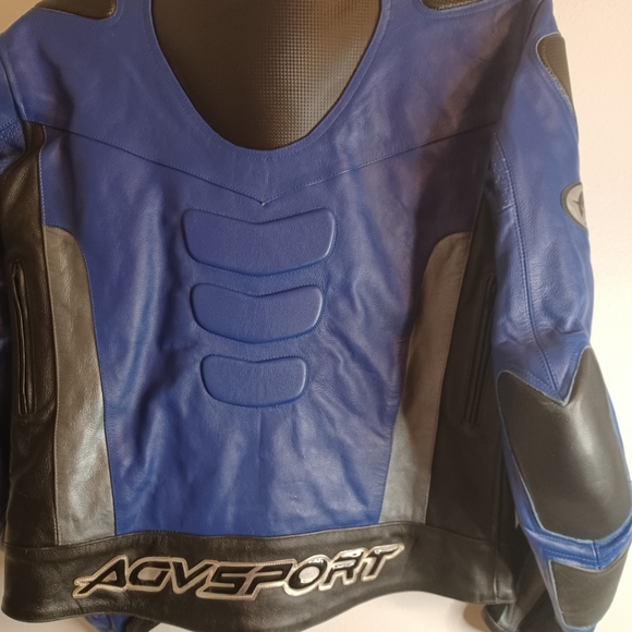 AVG Leather Motercyvle Jacket sz 44 - Picture 4 of 11